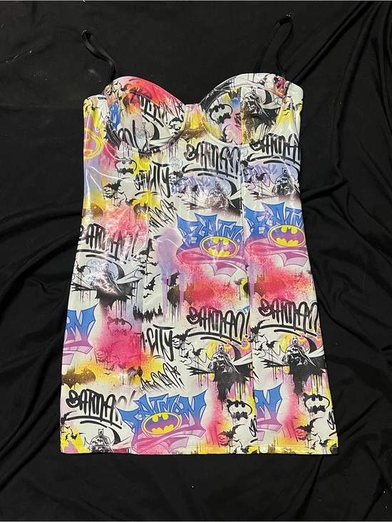 Dolls Kill Dresses & Skirts - Dolls Kill Pretty Riot Batman Graffiti Mini Dress